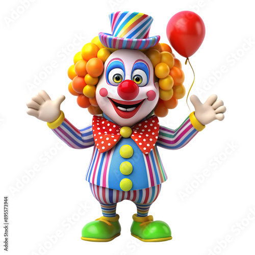 Cute clown 3d cartoon style