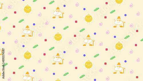 Pattern of the children's intellectual character, character ball for books, coloring, games, clothes, advertising