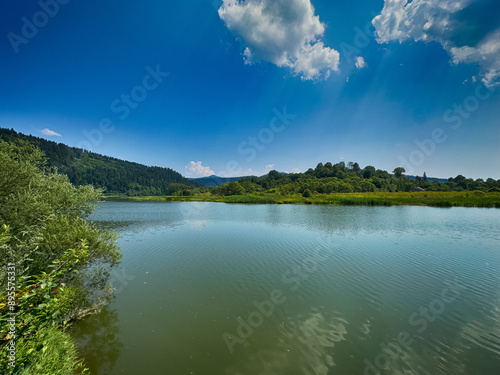 The landscape of Carpathian Mountains in the cloudy weather. Perfect weather condition in the summer season