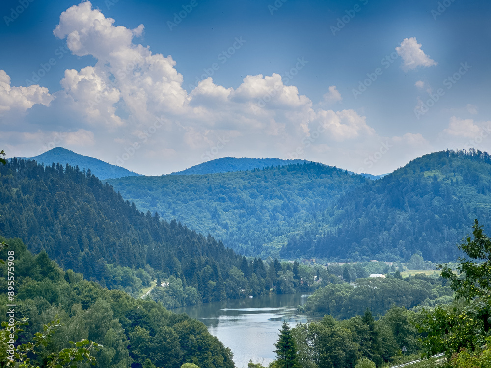 The landscape of Carpathian Mountains in the cloudy weather. Perfect weather condition in the summer season The landscape of Carpathian Mountains in the cloudy weather. Perfect weather condition in the summer season