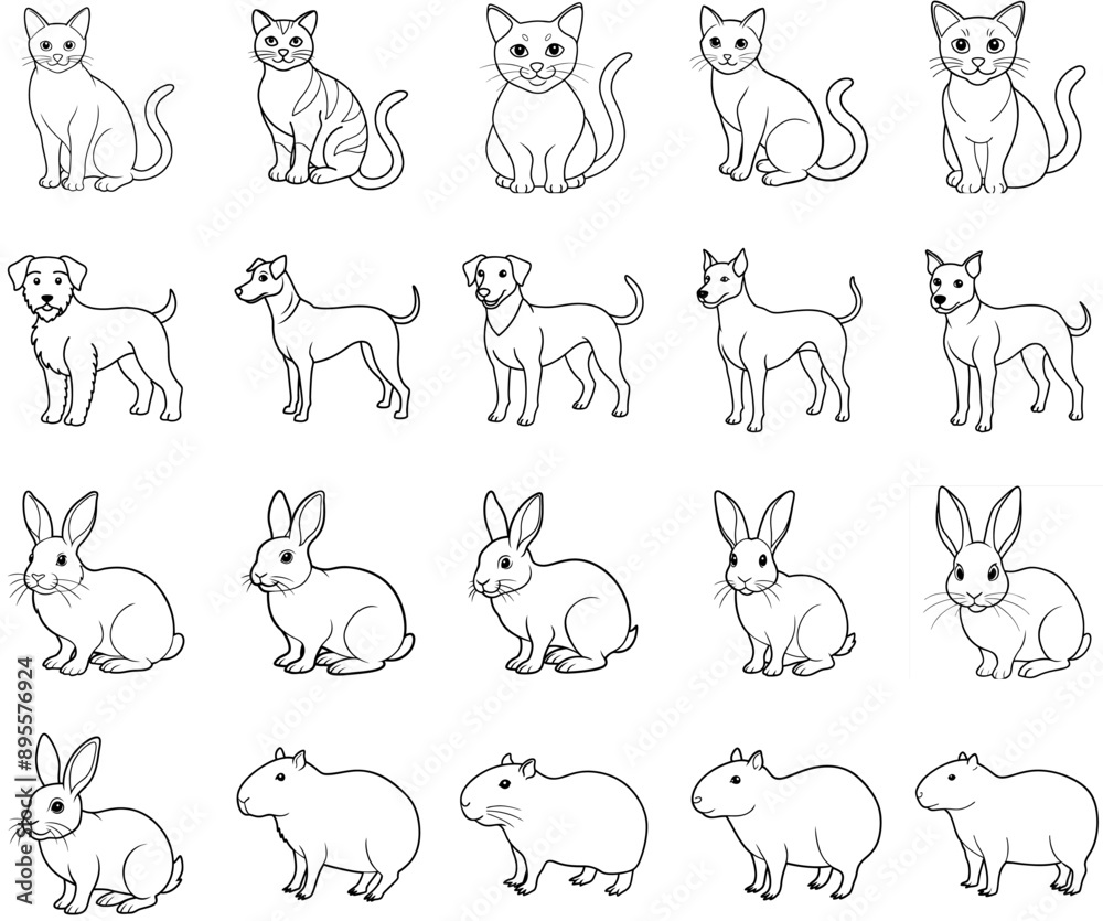 line drawing cute animals line drawing cute animals
