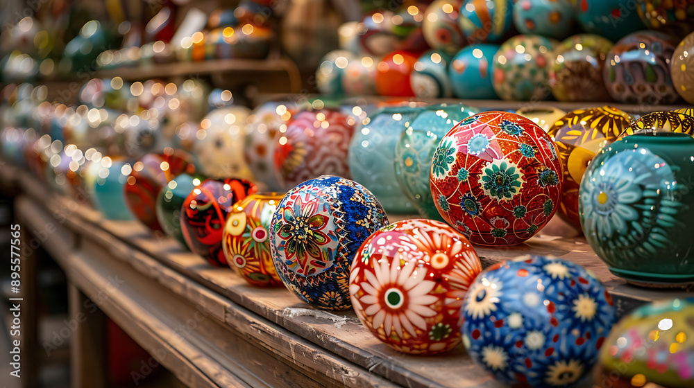 Fototapeta premium Intricate Millefiori glassmaking, artistic tradition, 
