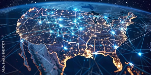 World Map with Network Connections