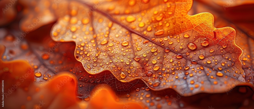 Extreme close-up of oak warmth nature, showcasing intricate oak leaf details on a clear background. Space for text. Extreme close-up of oak warmth nature, showcasing intricate oak leaf details on a clear background. Space for text.