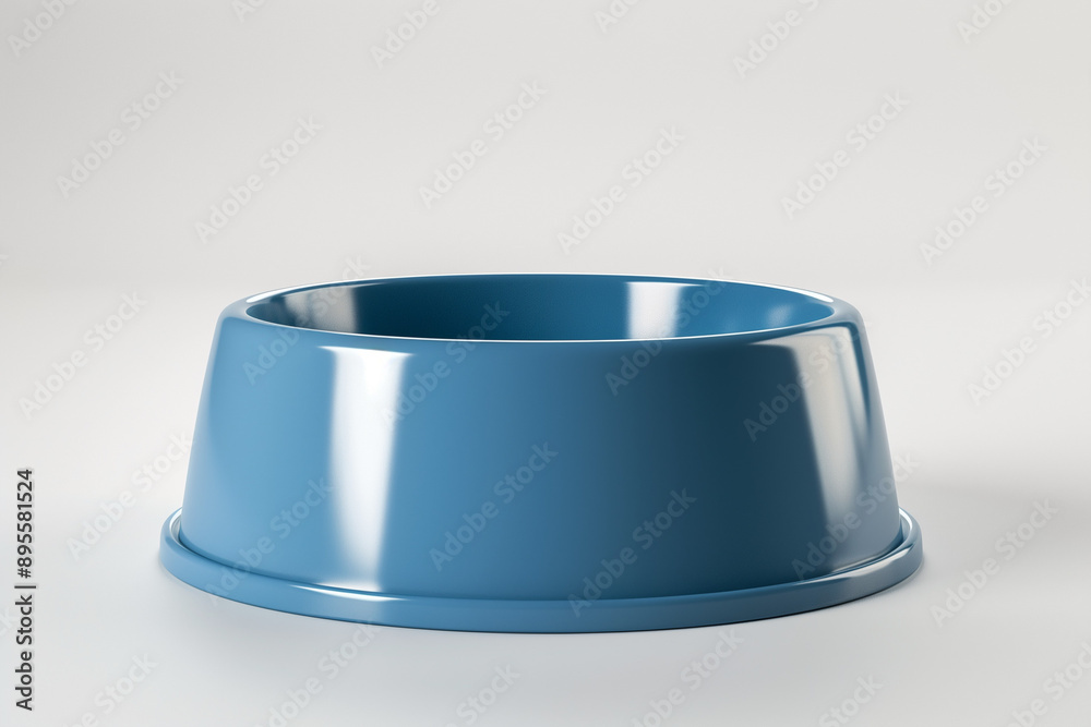Blue pet food bowl mockup, white background Blue pet food bowl mockup, white background