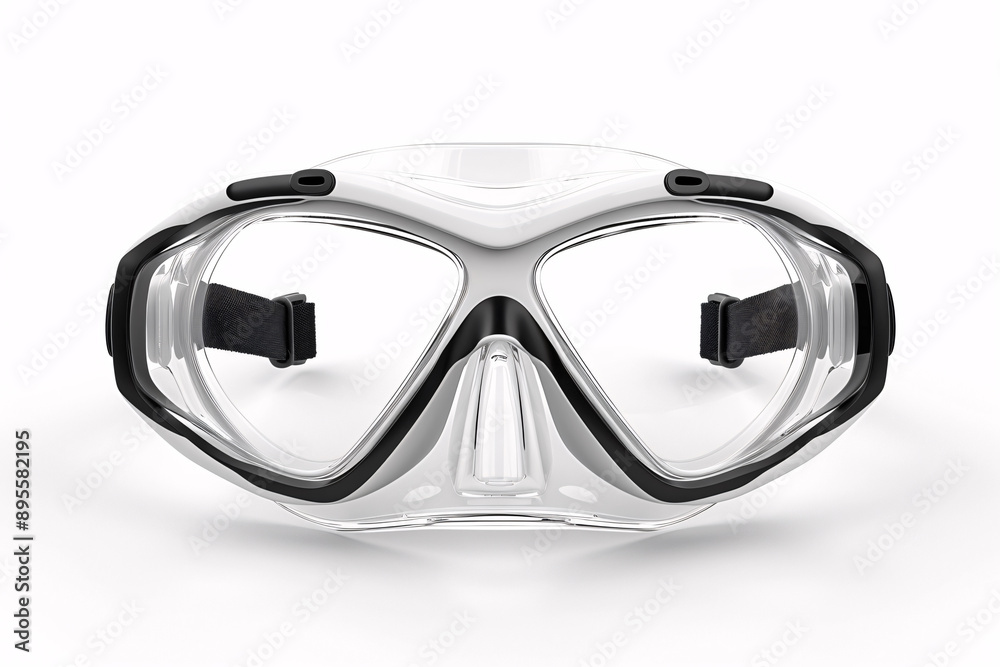 a clear goggles with black straps a clear goggles with black straps