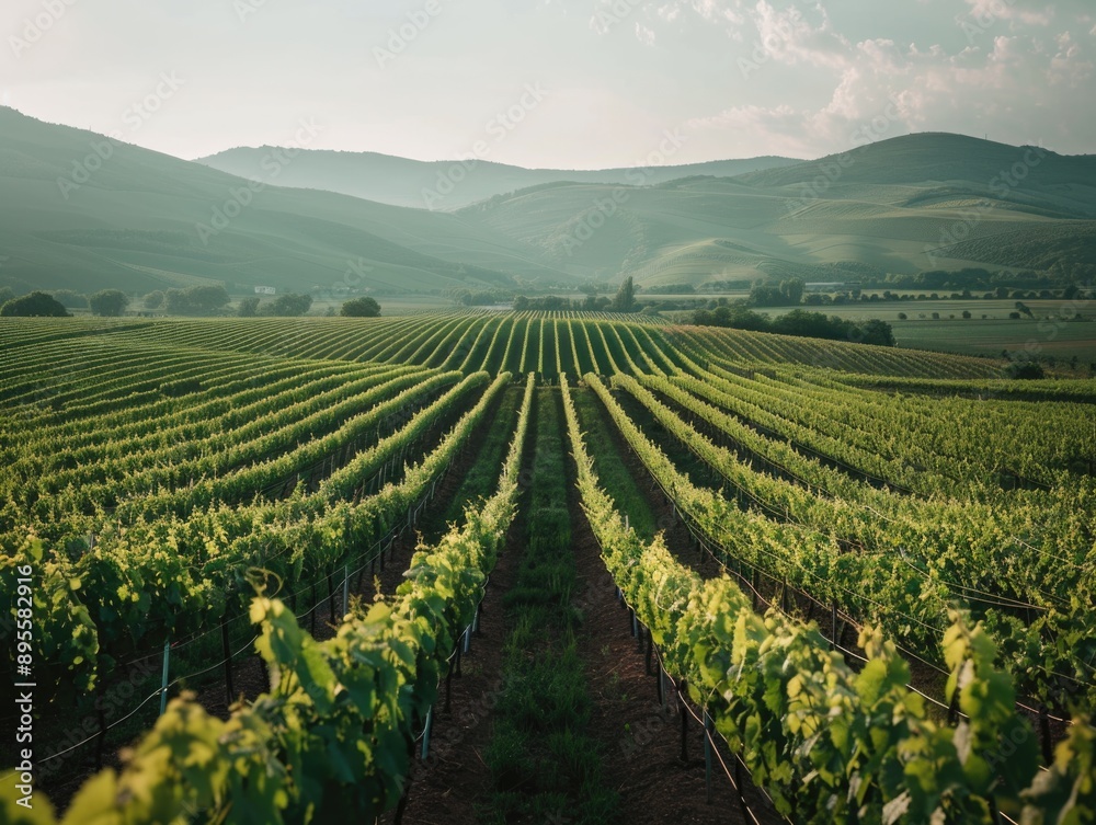 Vineyard Field with Vines Vineyard Field with Vines