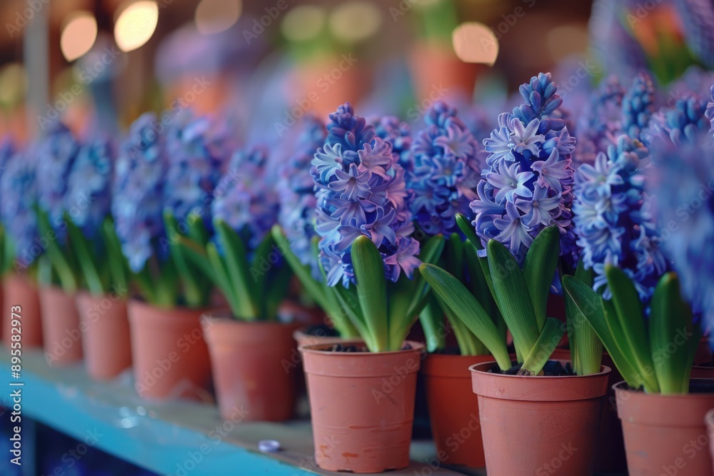 Potted Flowers on Shelf
