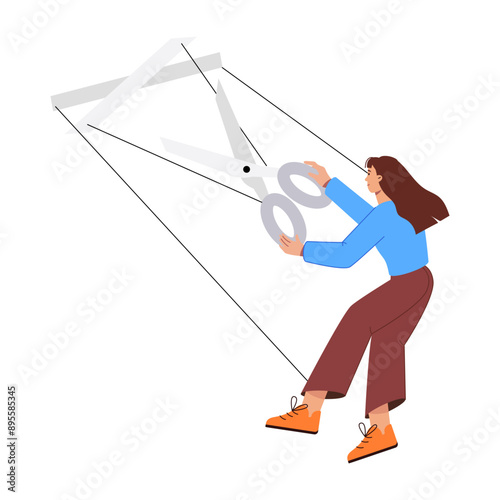Stop manipulation illustration in flat style 

