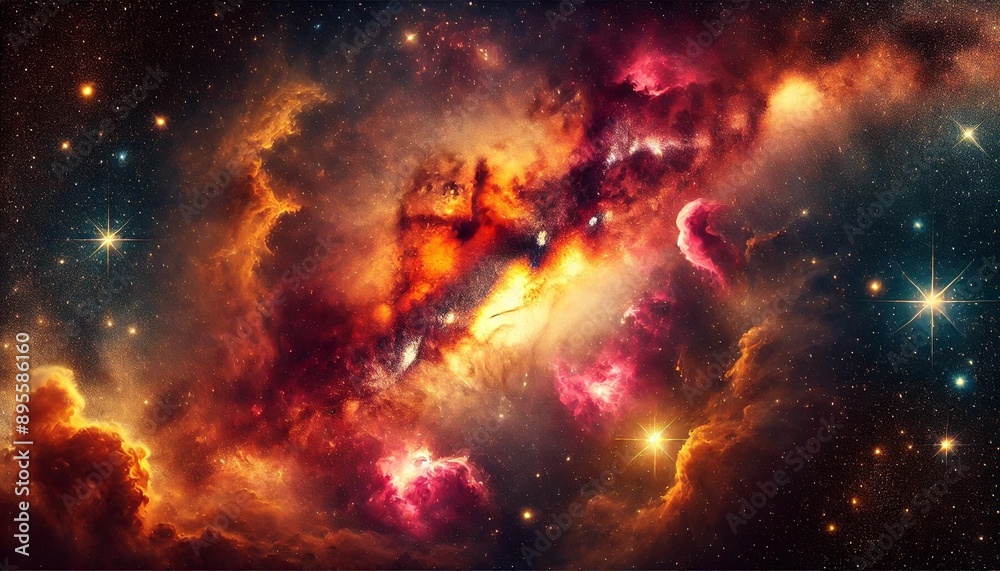 Fototapeta premium Warm Galaxy Background
