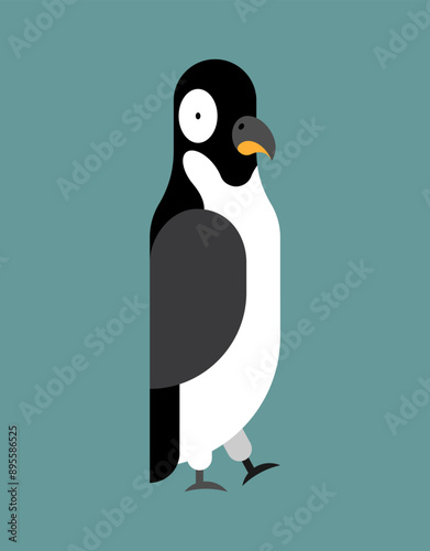 Cartoon Penguin isolated. polar bird Vector illustration