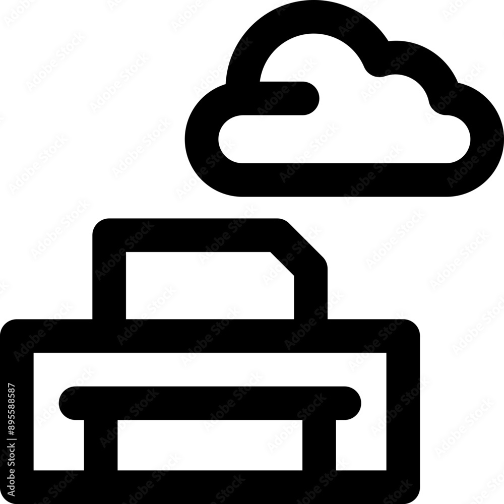 cloud printer icon. vector line icon for your website, mobile, presentation, and logo design. cloud printer icon. vector line icon for your website, mobile, presentation, and logo design.