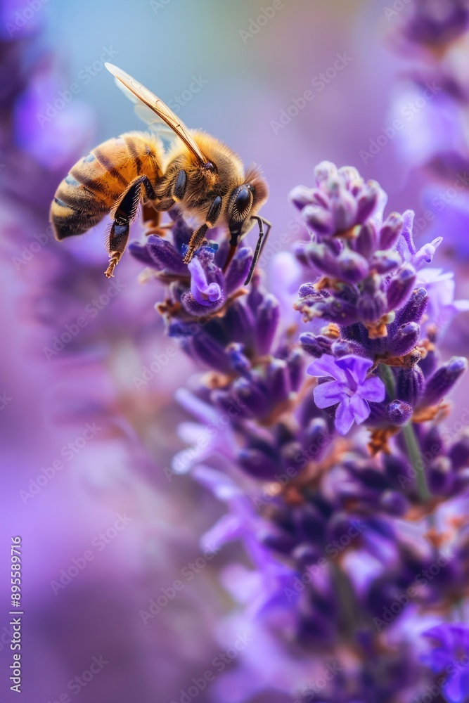 Honeybee on Lavender Blossom Honeybee on Lavender Blossom