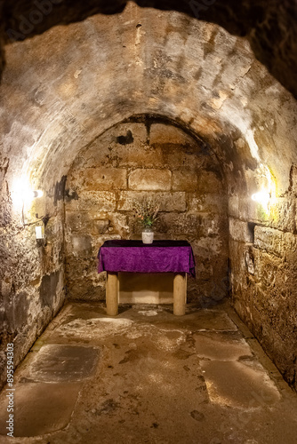 Hexham Abbey Crypt. The Anglo-Saxon crypt is the oldest part of Hexham Abbey dating from around 675AD. Built as a home for relics brought back by St Wilfrid from his travels.