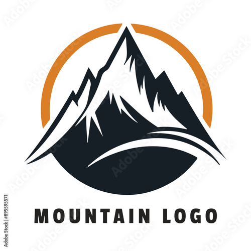 Minimalist mountain peak landscape logo