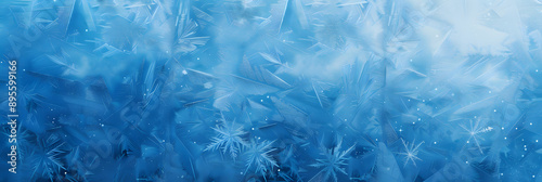 Wallpaper Mural Frozen pattern on winter window. Blue ice winter background, texture blue wallpaper. Torontodigital.ca