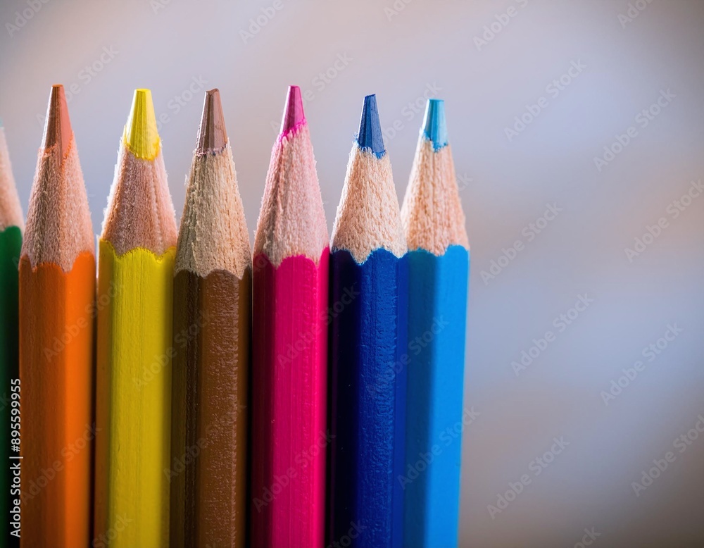 Close-Up View of Colorful Pencils with Copy-Space Close-Up View of Colorful Pencils with Copy-Space
