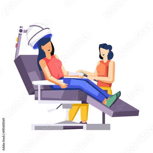 A character based flat illustration of beautician

