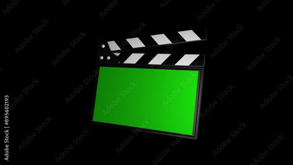 An animated green screen clapperboard with a movie theater seat. Perfect for movie intros and outros