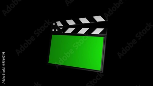 An animated green screen clapperboard with a movie theater seat. Perfect for movie intros and outros
