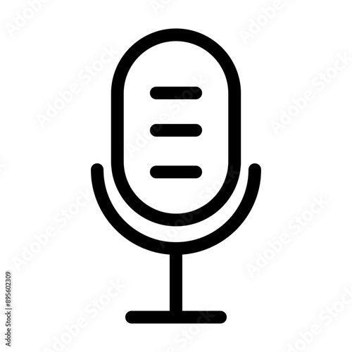 Black And White Microphone Icon
