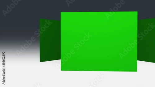 Advertising display Commercial Green Screen promotion space, corporate agency announcement marketing animated slideshow horizontal