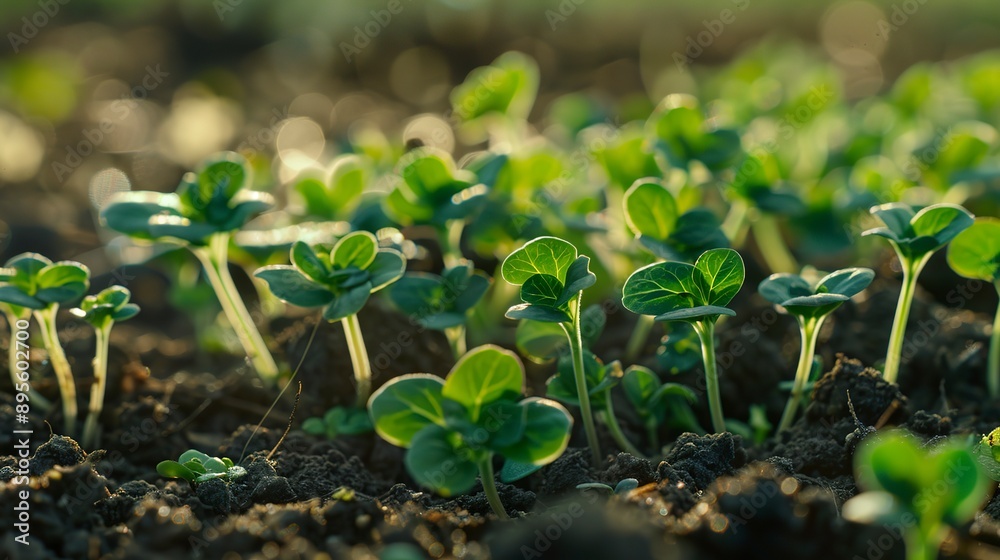 Fresh green sprouts in the spring on the field. Fresh green sprouts in the spring on the field.
