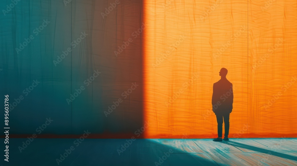 Shadow of a person forming a different figure, Dishonesty, hidden identities and lies Shadow of a person forming a different figure, Dishonesty, hidden identities and lies