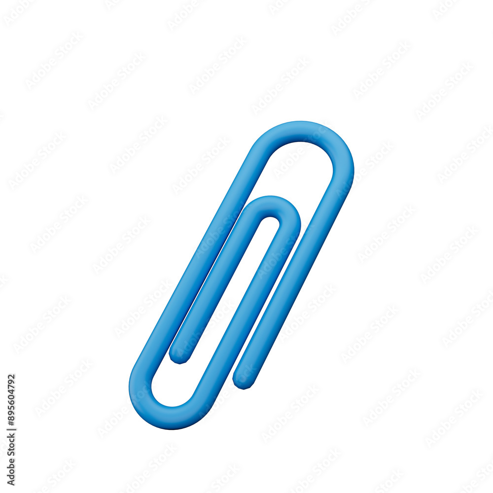 Blue Paper clip on a white background 3d illustration
Blue Paper clip on a white background 3d illustration