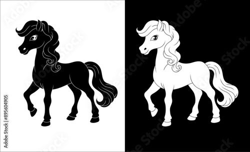 A horse cartoon cute animal...