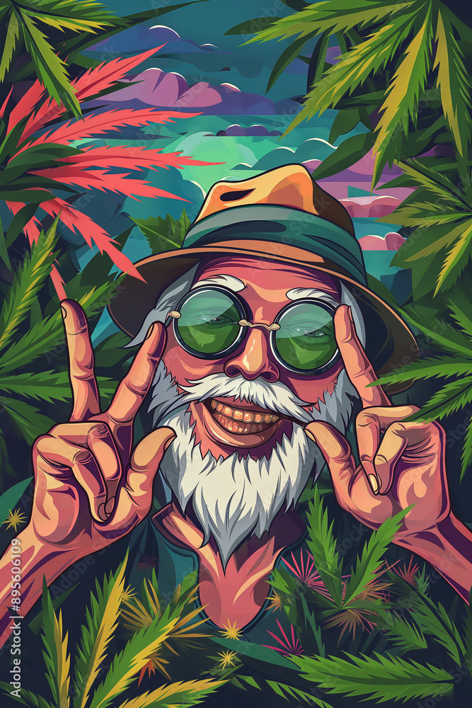 funny and friendly background for a cannabis postcard about legal marijuana funny and friendly background for a cannabis postcard about legal marijuana