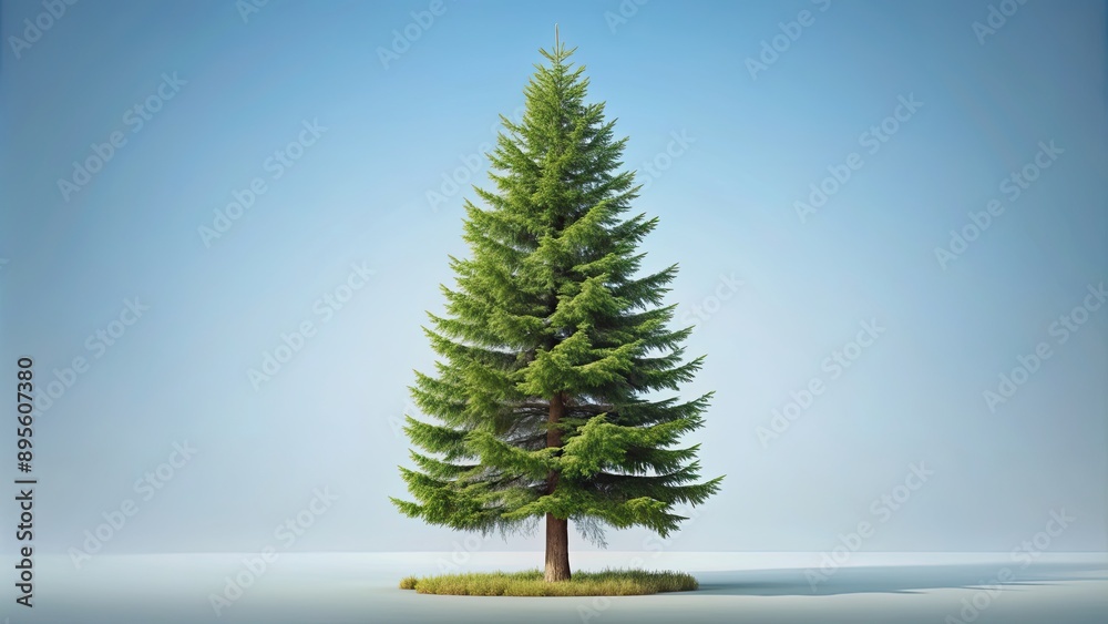 Coniferous spruce tree standing tall on a serene isolated background , Spruce, coniferous, tree, green, isolated, nature, forest Coniferous spruce tree standing tall on a serene isolated background , Spruce, coniferous, tree, green, isolated, nature, forest