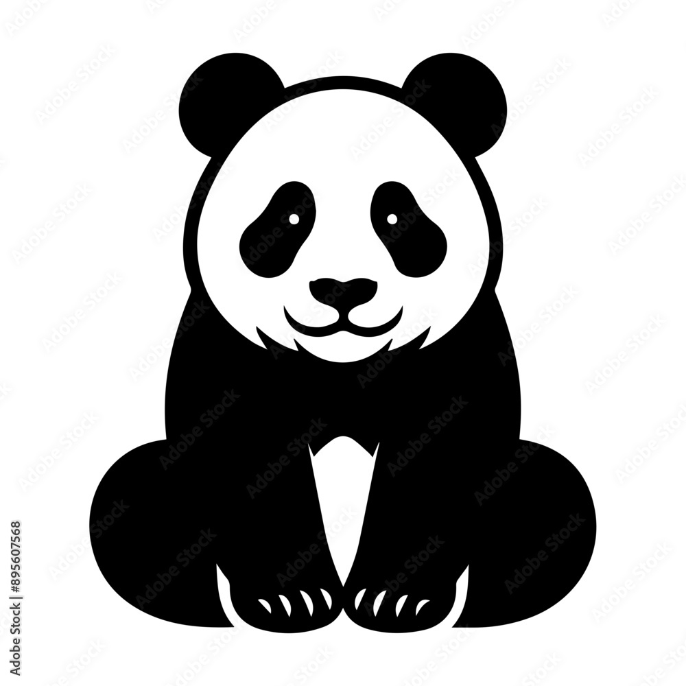 Vector illustration of panda isolated
