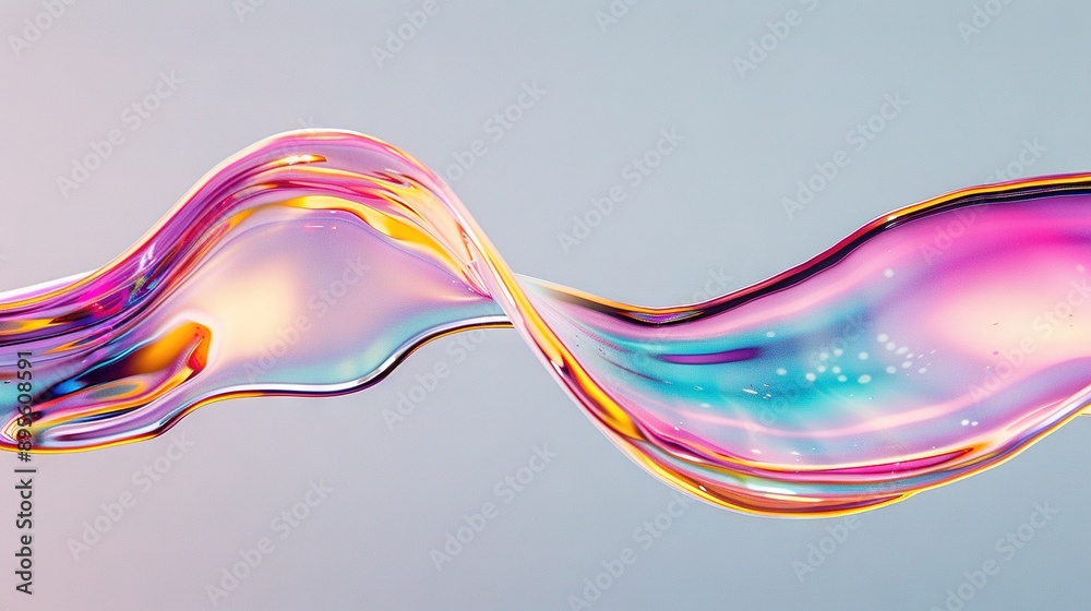 A close-up of a liquid wave with a blue sky in the background and a lighter blue sky above A close-up of a liquid wave with a blue sky in the background and a lighter blue sky above