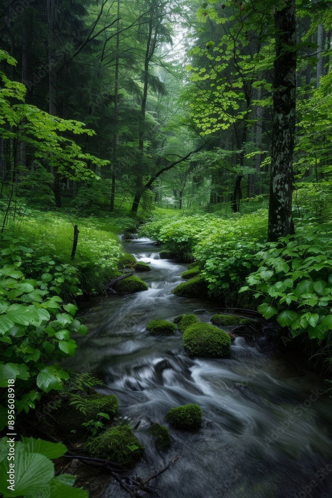 A forest spring scene with fresh water sources captures the essence of rejuvenation and vitality in a natural woodland setting. A forest spring scene with fresh water sources captures the essence of rejuvenation and vitality in a natural woodland setting.