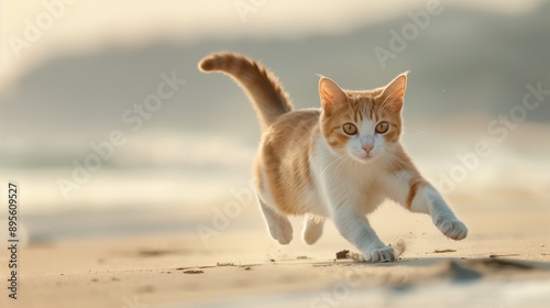 cat on the beach