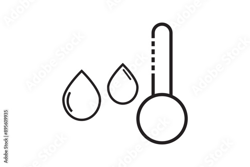 Humidity icon vector isolated on white background, Humidity transparent sign , line and outline elements in linear style
