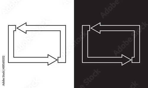 Loop repeat icon for graphic design, logo, web site, social media, mobile app, ui illustration.   isolated on white and black background. EPS 10