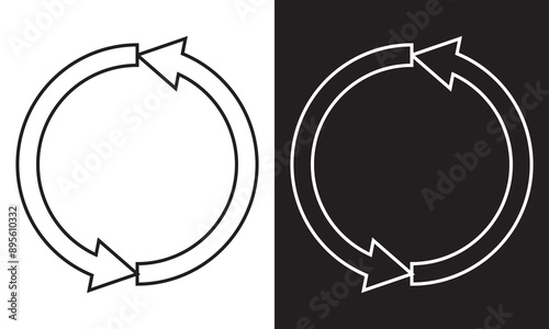 Loop repeat icon for graphic design, logo, web site, social media, mobile app, ui illustration.   isolated on white and black background. EPS 10