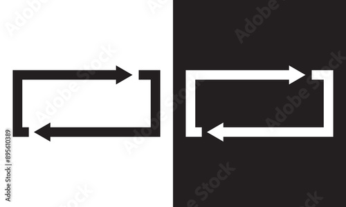 Loop repeat icon for graphic design, logo, web site, social media, mobile app, ui illustration.   isolated on white and black background. EPS 10