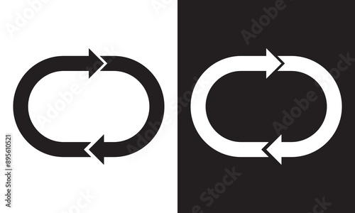 Loop repeat icon for graphic design, logo, web site, social media, mobile app, ui illustration.   isolated on white and black background. EPS 10