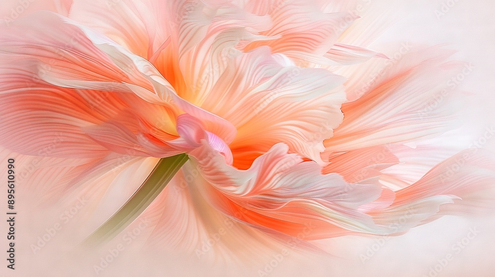 A photo of a close-up pink and white flower with a green stem centered in the frame A photo of a close-up pink and white flower with a green stem centered in the frame