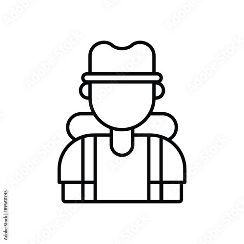 Backpacker vector icon