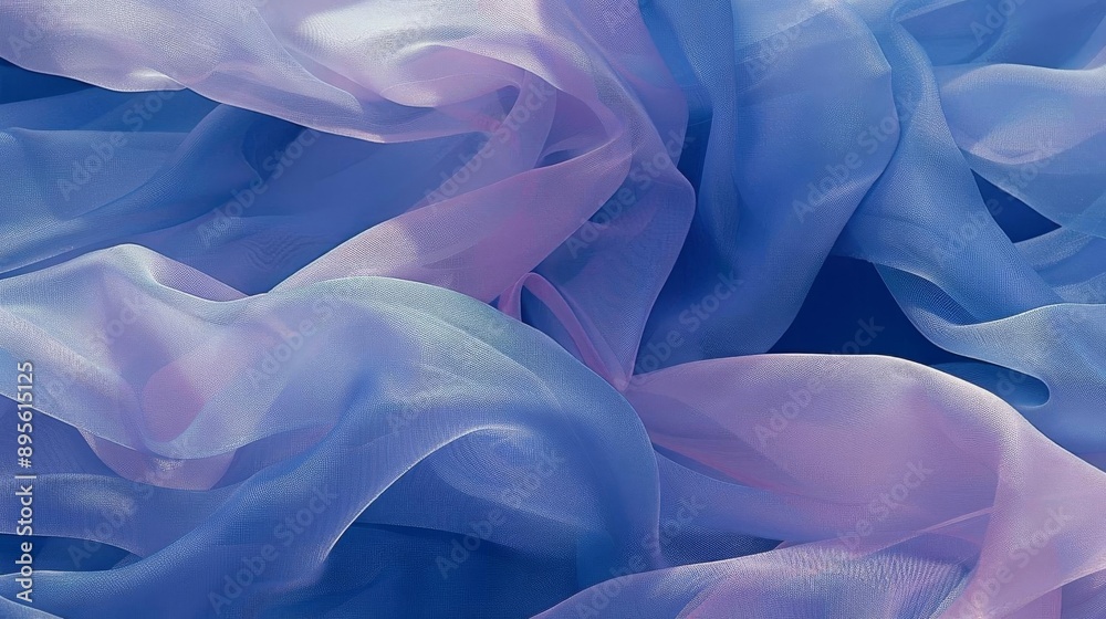Obraz premium An artistic closeup of a blue folded fabric or paper