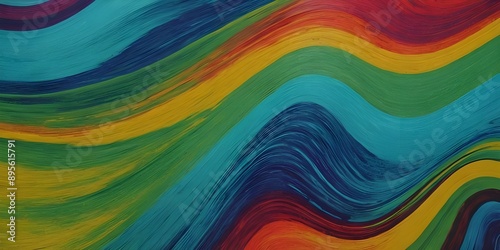 Colorful Paint Swirls on White Background