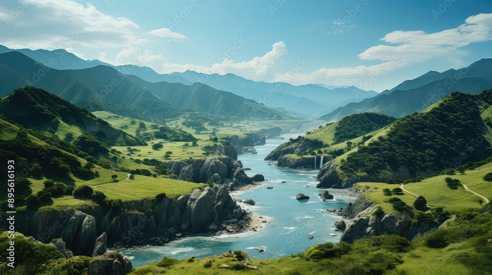 Fototapeta premium Beautiful natural scenery photo