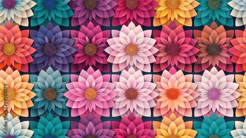 Wallpaper Mural   A bouquet of multicolored flowers against a monochromatic backdrop featuring red, yellow, pink, blue, and green petals Torontodigital.ca