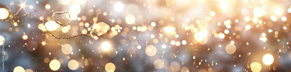 An ethereal bokeh effect creates a winter wonderland with sparkling lights and glitter An ethereal bokeh effect creates a winter wonderland with sparkling lights and glitter