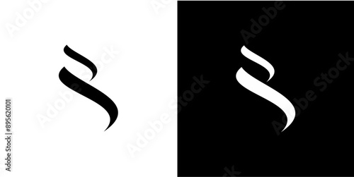 b letter with wind icon