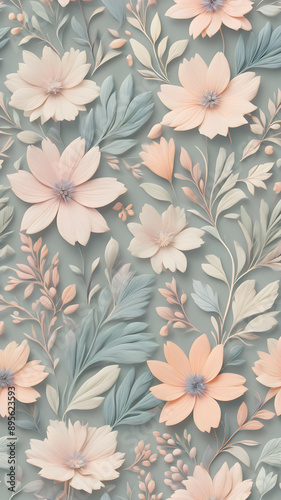 Delicate floral pattern with soft pastel colors © LooPanda-Pictures